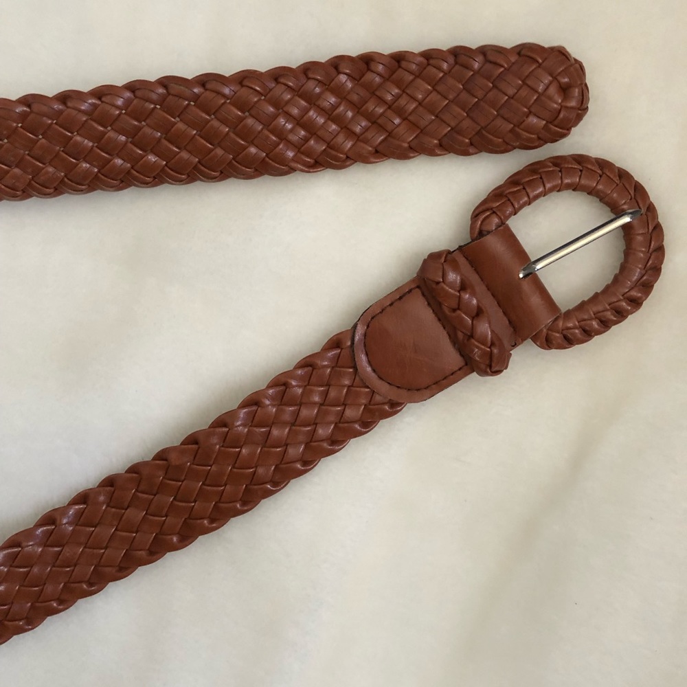 Brown braided belt